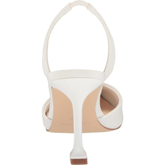 Marc Fisher Womens White Leather Closed Pointed Toe Hadya Slingback Pumps Shoes - Picture 3 of 8